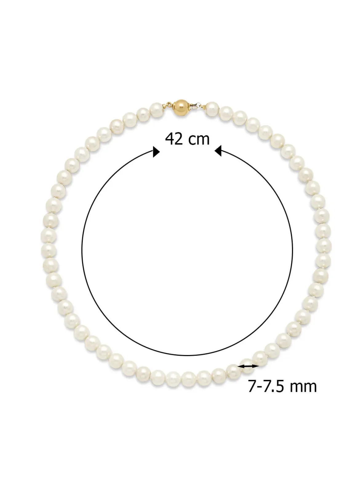 Diamond Point Geelgouden Colliers|Parelkettingen<Geelgouden parelketting Rivièra
