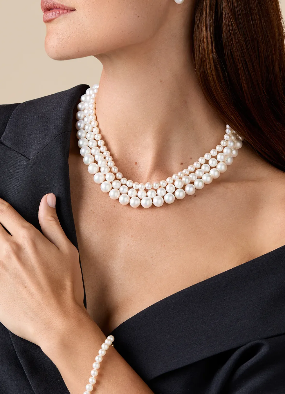 Diamond Point Geelgouden Colliers|Parelkettingen<Geelgouden parelketting Rivièra