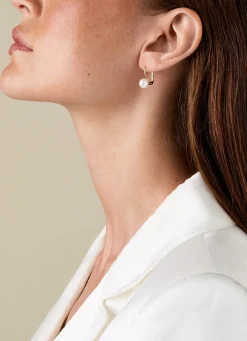 Diamond Point Geelgouden Oorsieraden|Oorhangers<Geelgouden parel oorsieraden Rivièra