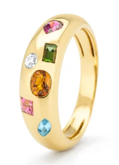 Diamond Point Geelgouden Ringen|Ringen Met Kleurstenen<Geelgouden ring, BOLD