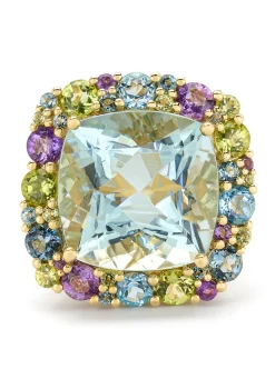 Diamond Point Geelgouden Ringen|Ringen Met Kleurstenen<Geelgouden ring, 12.36 ct aquamarijn, Gallery