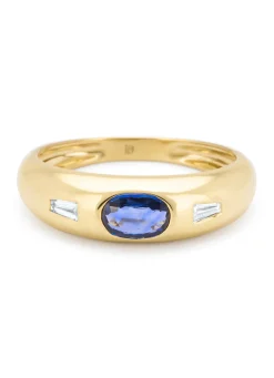Diamond Point Geelgouden Ringen|Ringen Met Kleurstenen<Geelgouden ring, 0.47 ct blauwe saffier, BOLD