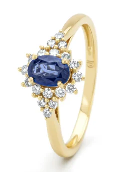 Diamond Point Geelgouden Ringen|Ringen Met Kleurstenen<Geelgouden ring, 0.60 ct blauwe saffier, Eden