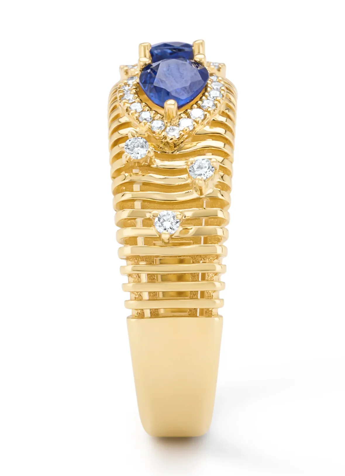 Diamond Point Geelgouden Ringen|Ringen Met Kleurstenen<Geelgouden ring, 0.70 ct blauwe saffier, Gallery