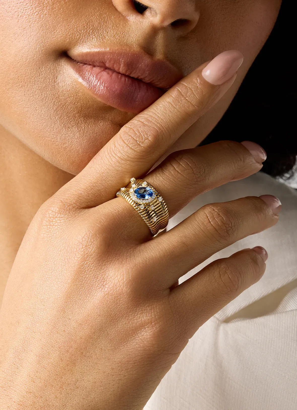 Diamond Point Geelgouden Ringen|Ringen Met Kleurstenen<Geelgouden ring, 1.01 ct blauwe saffier, Gallery