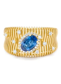 Diamond Point Geelgouden Ringen|Ringen Met Kleurstenen<Geelgouden ring, 1.01 ct blauwe saffier, Gallery