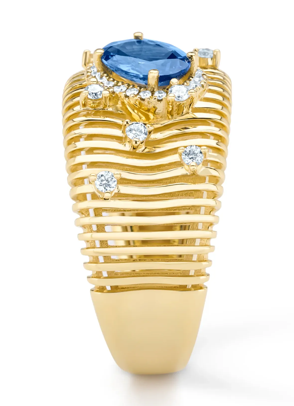 Diamond Point Geelgouden Ringen|Ringen Met Kleurstenen<Geelgouden ring, 1.01 ct blauwe saffier, Gallery