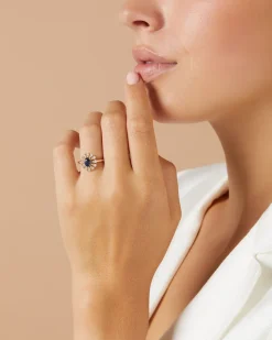 Diamond Point Geelgouden Ringen|Ringen Met Kleurstenen<Geelgouden ring, 0.64 ct blauwe saffier, Majestic
