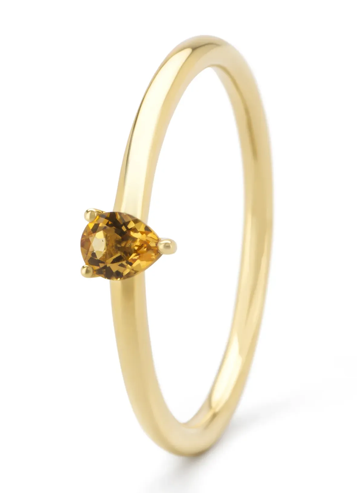 Diamond Point Geelgouden Ringen|Ringen Met Kleurstenen<Geelgouden ring, 0.14 ct citrien, Joy