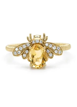 Diamond Point Geelgouden Ringen|Ringen Met Kleurstenen<Geelgouden ring, 0.70 ct citrien, Queen Bee
