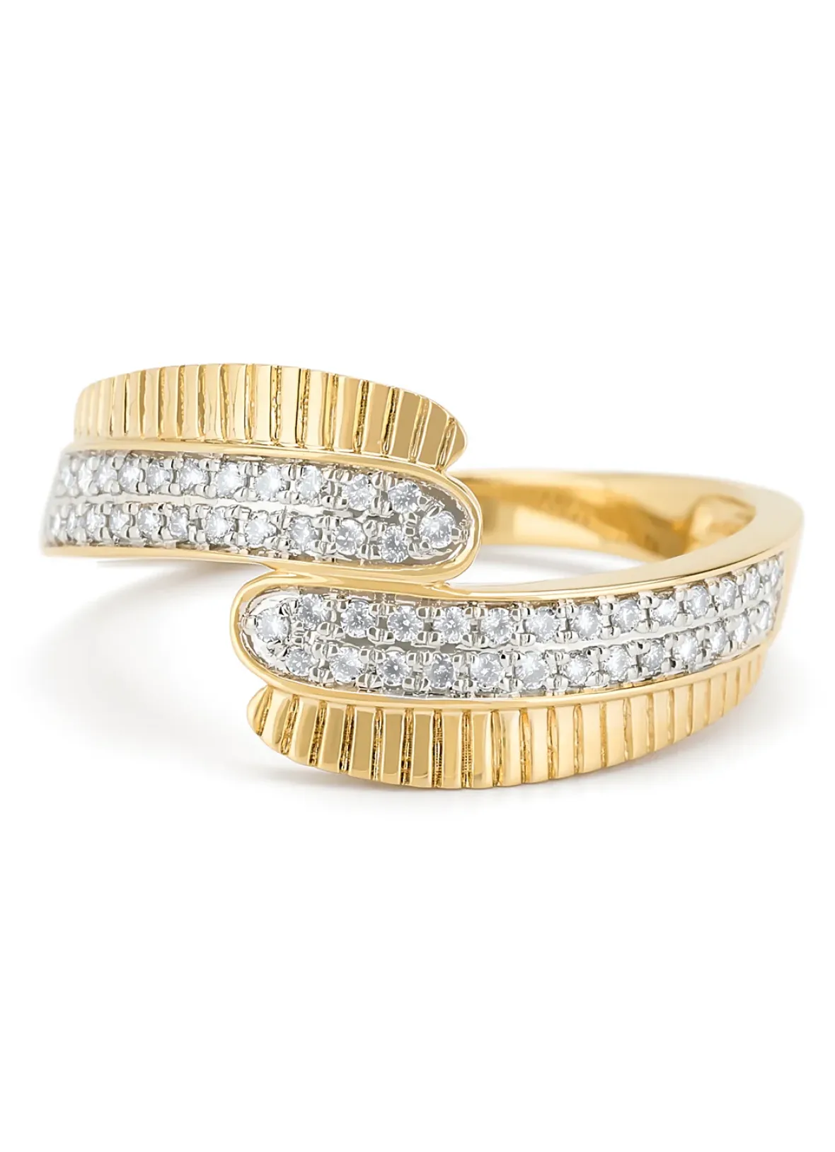 Diamond Point Geelgouden Ringen|Diamanten Ringen<Geelgouden ring, 0.20 ct diamant, Caviar