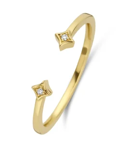Diamond Point Geelgouden Ringen|Diamanten Ringen<Geelgouden ring, 0.01 ct diamant, Cosmic