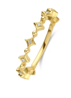 Diamond Point Geelgouden Ringen|Diamanten Ringen<Geelgouden ring, 0.03 ct diamant, Cosmic