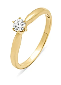 Diamond Point Geelgouden Ringen|Diamanten Ringen<Geelgouden ring, 0.20 ct diamant, Hearts & Arrows