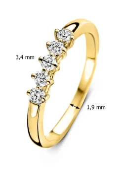 Diamond Point Geelgouden Ringen|Diamanten Ringen<Geelgouden ring, 0.25 ct diamant, Hearts & Arrows