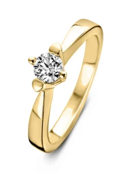 Diamond Point Geelgouden Ringen|Diamanten Ringen<Geelgouden ring, 0.09 ct diamant, Hearts & Arrows