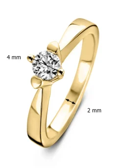 Diamond Point Geelgouden Ringen|Diamanten Ringen<Geelgouden ring, 0.09 ct diamant, Hearts & Arrows