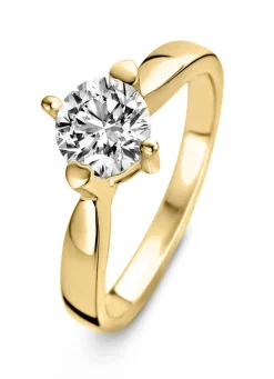 Diamond Point Geelgouden Ringen|Diamanten Ringen<Geelgouden ring, 0.40 ct diamant, Hearts & Arrows