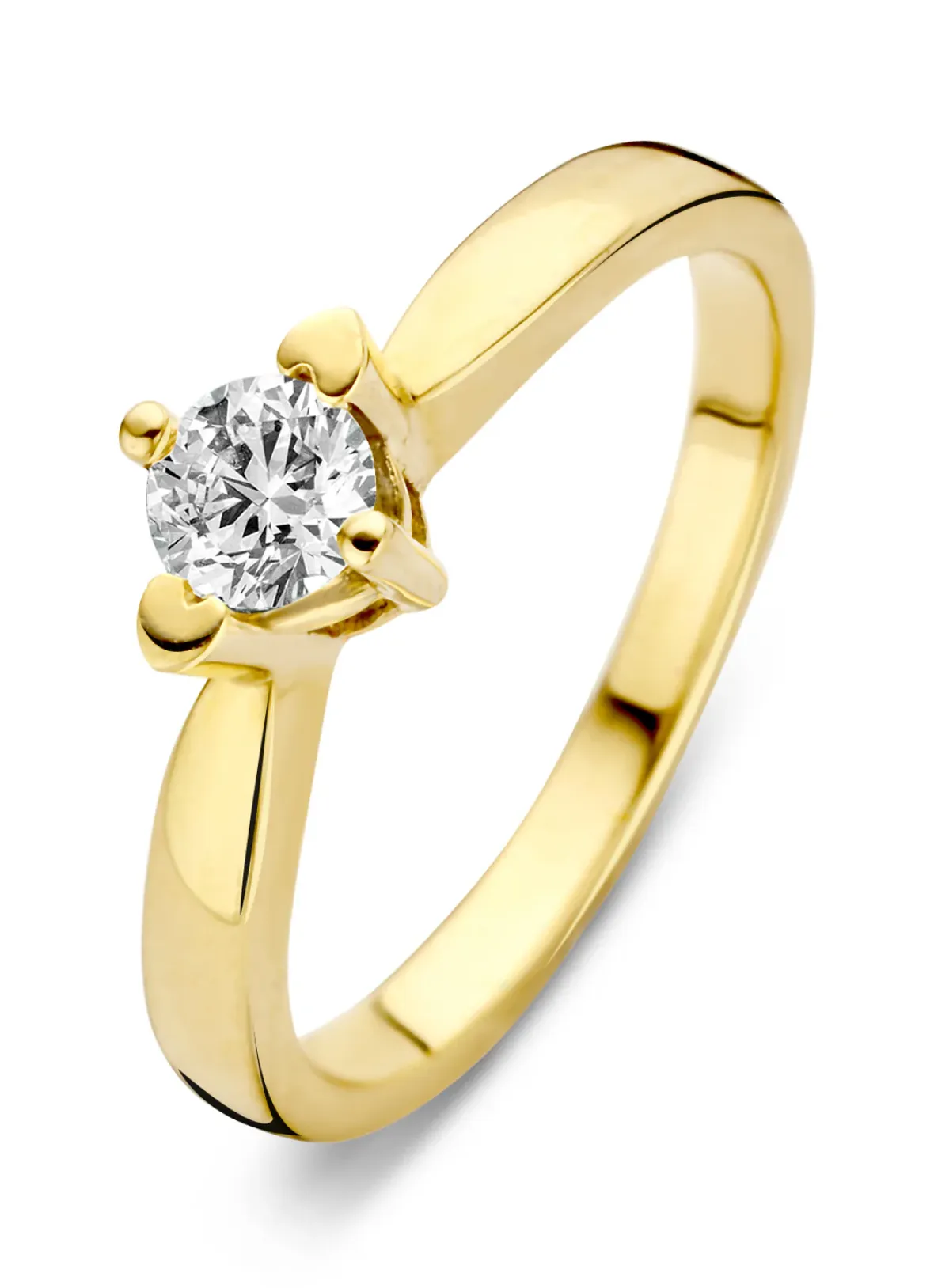 Diamond Point Geelgouden Ringen|Diamanten Ringen<Geelgouden ring, 0.30 ct diamant, Hearts & Arrows