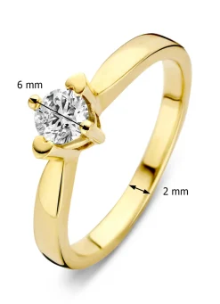 Diamond Point Geelgouden Ringen|Diamanten Ringen<Geelgouden ring, 0.30 ct diamant, Hearts & Arrows