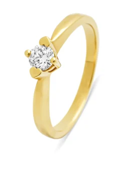 Diamond Point Geelgouden Ringen<Geelgouden ring, 0.26 ct diamant, Hearts & Arrows