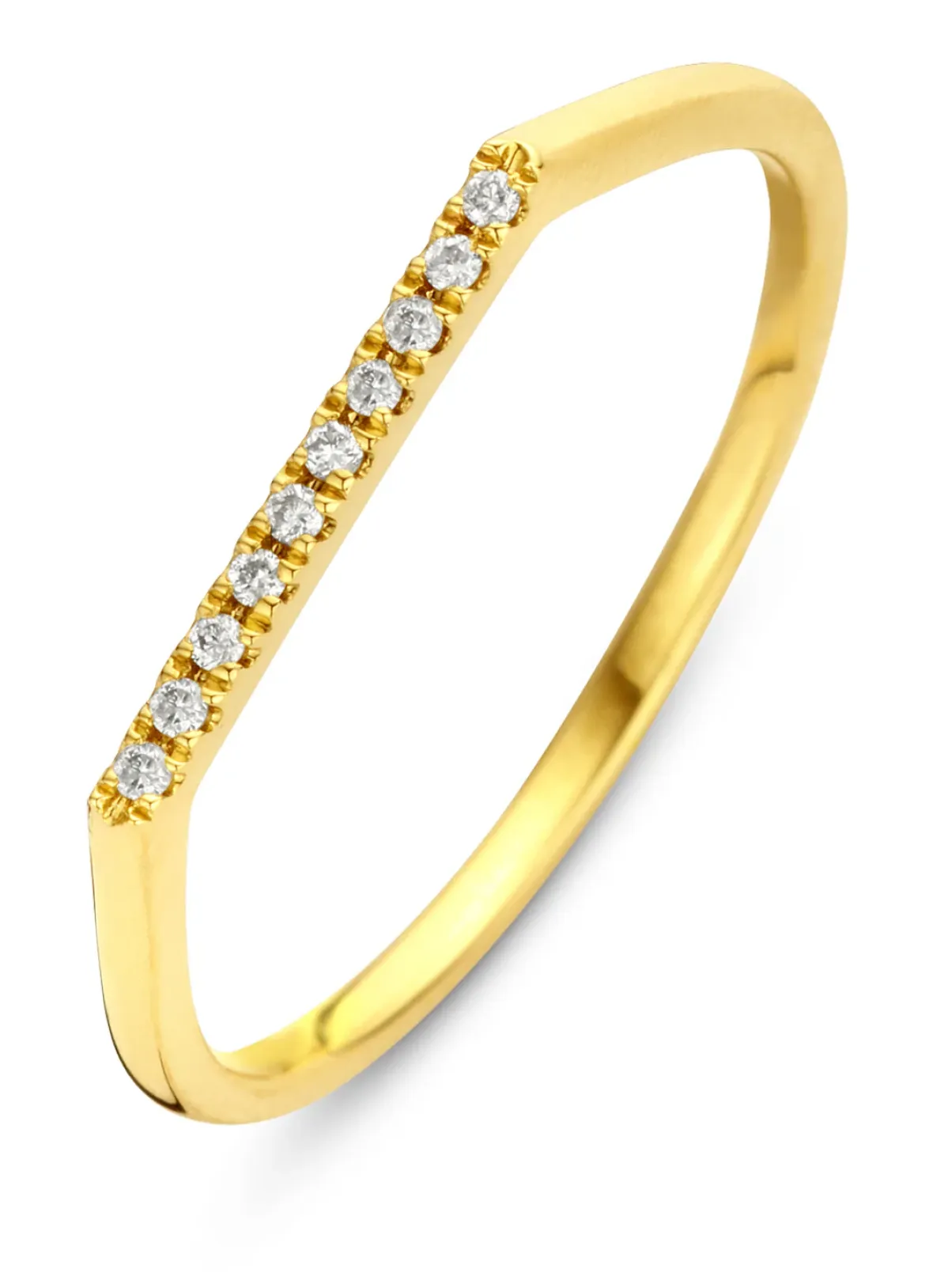 Diamond Point Geelgouden Ringen|Diamanten Ringen<Geelgouden ring, 0.04 ct diamant, Joy