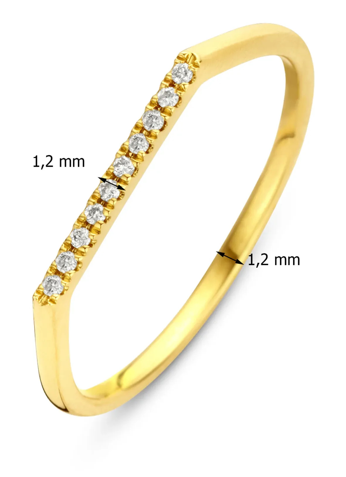 Diamond Point Geelgouden Ringen|Diamanten Ringen<Geelgouden ring, 0.04 ct diamant, Joy