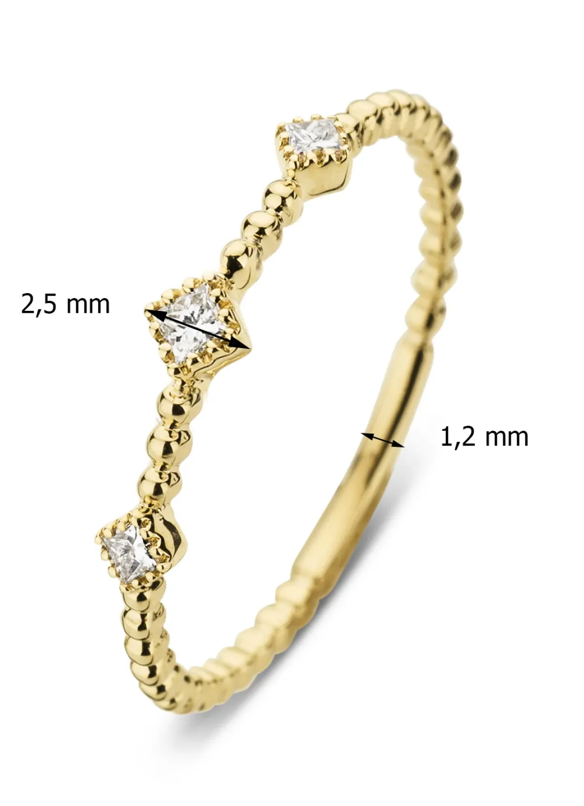 Diamond Point Geelgouden Ringen|Diamanten Ringen<Geelgouden ring, 0.07 ct diamant, Joy