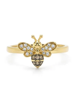 Diamond Point Geelgouden Ringen|Diamanten Ringen<Geelgouden ring, 0.11 ct diamant, Queen Bee