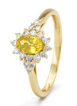 Diamond Point Geelgouden Ringen|Ringen Met Kleurstenen<Geelgouden ring, 0.60 ct gele saffier, Eden