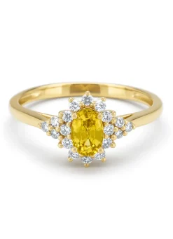 Diamond Point Geelgouden Ringen|Ringen Met Kleurstenen<Geelgouden ring, 0.60 ct gele saffier, Eden