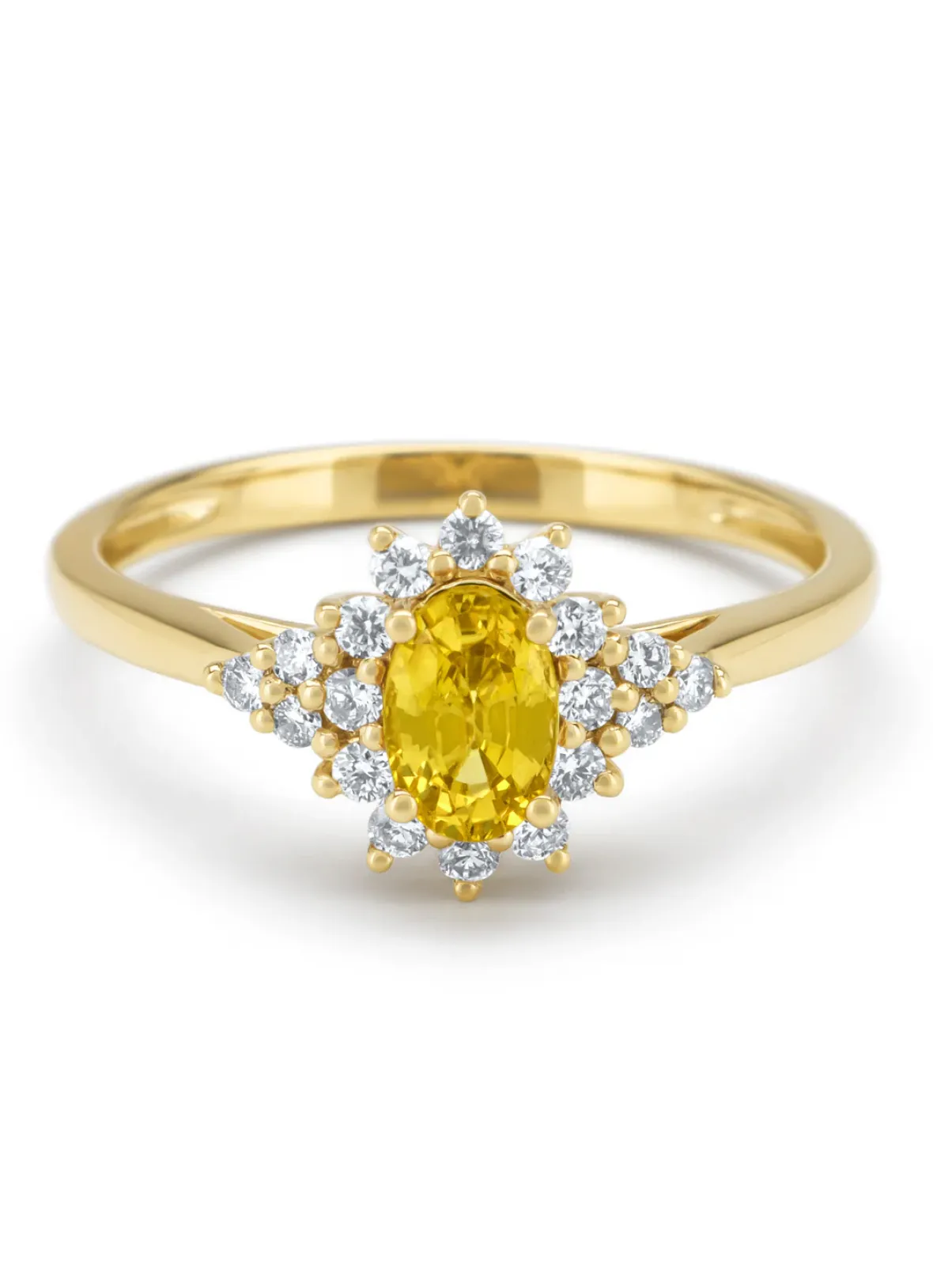 Diamond Point Geelgouden Ringen|Ringen Met Kleurstenen<Geelgouden ring, 0.60 ct gele saffier, Eden