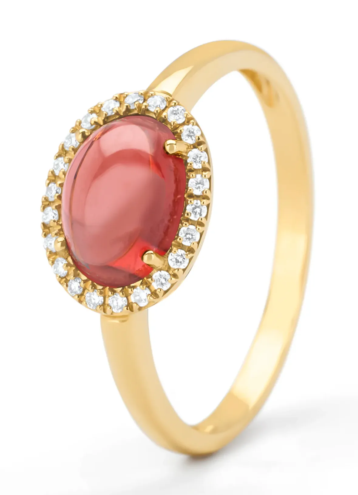 Diamond Point Geelgouden Ringen|Ringen Met Kleurstenen<Geelgouden ring, 1.63 ct granaat, Little Drops