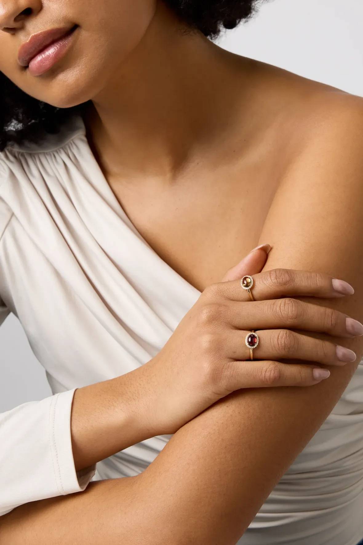Diamond Point Geelgouden Ringen|Ringen Met Kleurstenen<Geelgouden ring, 1.63 ct granaat, Little Drops