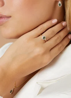 Diamond Point Geelgouden Ringen|Ringen Met Kleurstenen<Geelgouden ring, 0.60 ct groene saffier, Eden