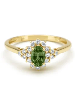 Diamond Point Geelgouden Ringen|Ringen Met Kleurstenen<Geelgouden ring, 0.60 ct groene saffier, Eden