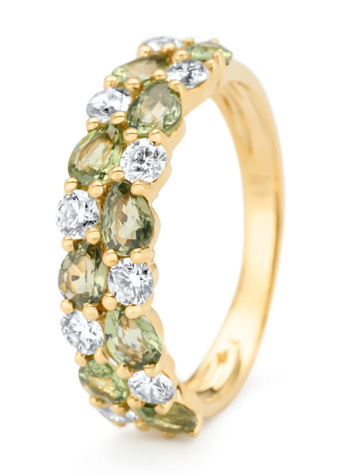 Diamond Point Geelgouden Ringen|Ringen Met Kleurstenen<Geelgouden ring, 1.65 ct groene saffier, Eden