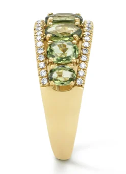 Diamond Point Geelgouden Ringen|Ringen Met Kleurstenen<Geelgouden ring, 3.14 ct groene saffier, Eden