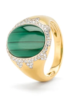 Diamond Point Geelgouden Ringen|Ringen Met Kleurstenen<Geelgouden ring, 6.00 ct malachiet, Gallery