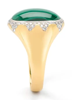 Diamond Point Geelgouden Ringen|Ringen Met Kleurstenen<Geelgouden ring, 6.00 ct malachiet, Gallery