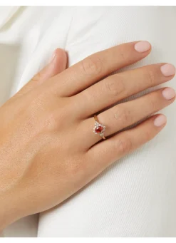 Diamond Point Geelgouden Ringen|Ringen Met Kleurstenen<Geelgouden ring, 0.60 ct oranje saffier ( bew, Eden