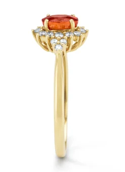 Diamond Point Geelgouden Ringen|Ringen Met Kleurstenen<Geelgouden ring, 0.60 ct oranje saffier ( bew, Eden
