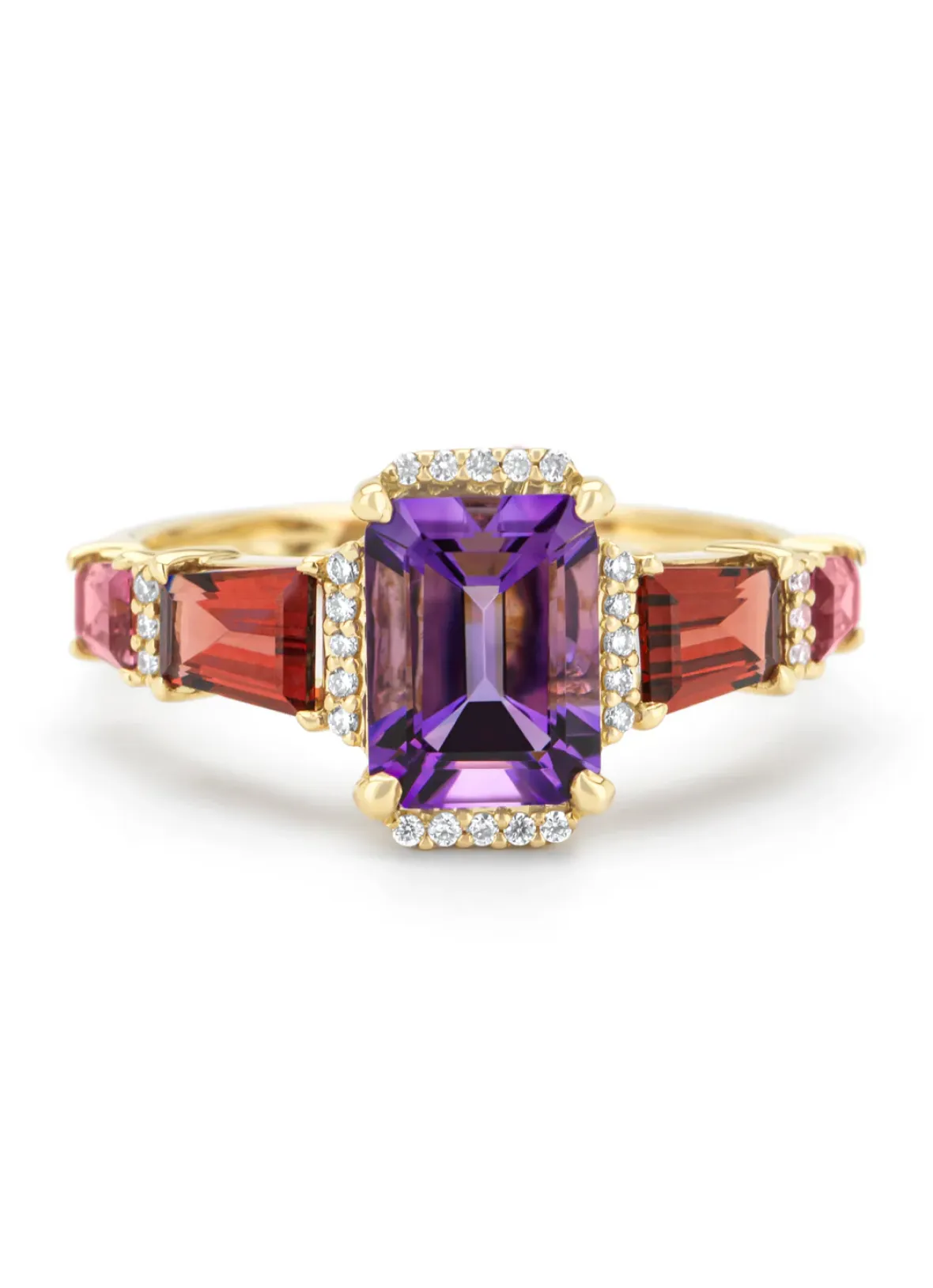 Diamond Point Geelgouden Ringen|Ringen Met Kleurstenen<Geelgouden ring, 1.36 ct paarse amethist, Gallery