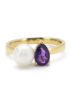 Diamond Point Geelgouden Ringen|Ringen Met Parels<Geelgouden ring, 0.63 ct paarse amethist, Rivièra