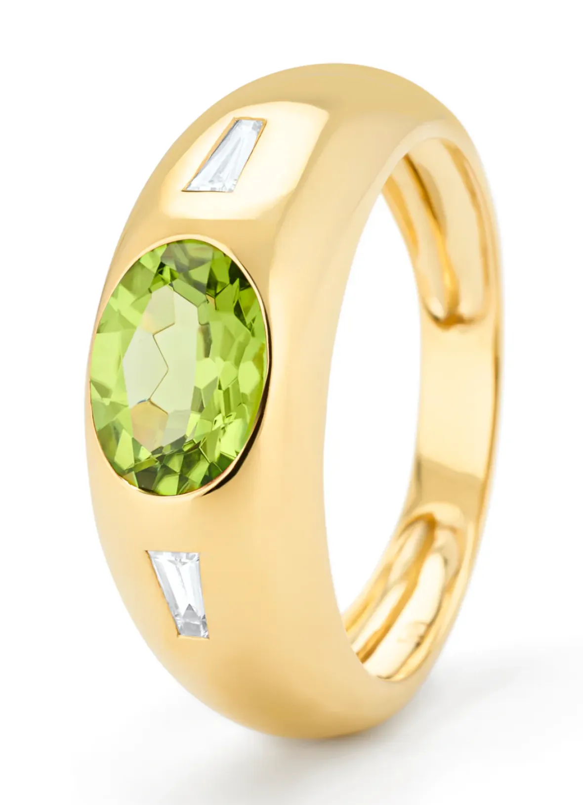 Diamond Point Geelgouden Ringen|Ringen Met Kleurstenen<Geelgouden ring, 1.27 ct peridoot, BOLD