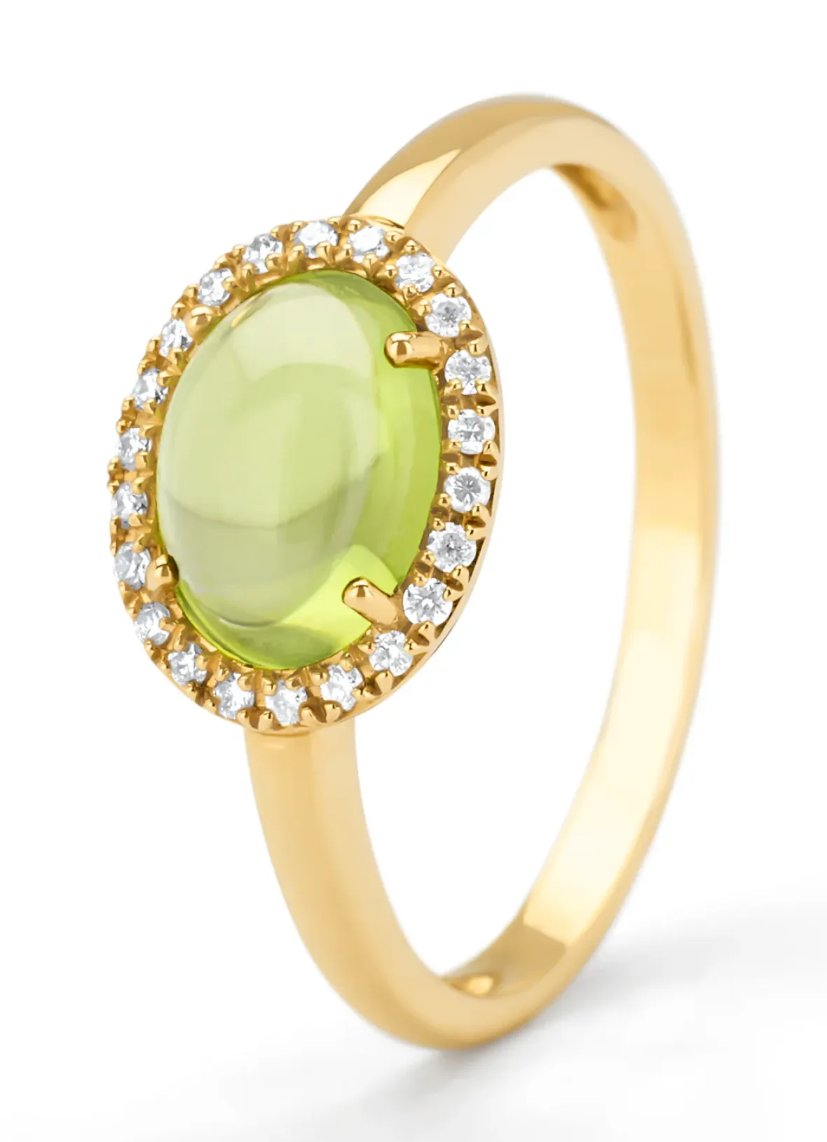 Diamond Point Geelgouden Ringen|Ringen Met Kleurstenen<Geelgouden ring, 1.60 ct peridoot, Little Drops