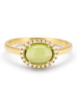 Diamond Point Geelgouden Ringen|Ringen Met Kleurstenen<Geelgouden ring, 1.60 ct peridoot, Little Drops