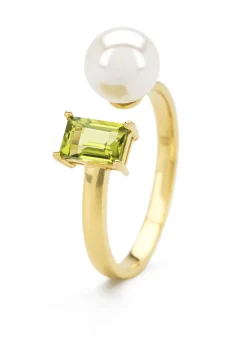 Diamond Point Geelgouden Ringen|Ringen Met Parels<Geelgouden ring, 0.70 ct peridoot, Rivièra