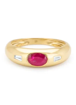 Diamond Point Geelgouden Ringen|Ringen Met Kleurstenen<Geelgouden ring, 0.56 ct robijn, BOLD