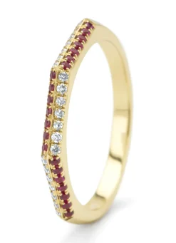 Diamond Point Geelgouden Ringen|Ringen Met Kleurstenen<Geelgouden ring, 0.13 ct robijn, Ensemble